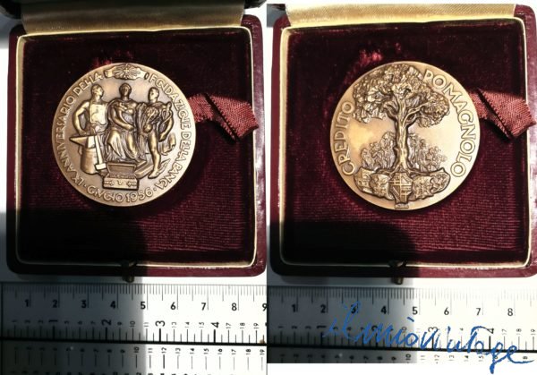 Medaglia 1956 anniversario fondazione Credito Romagnolo