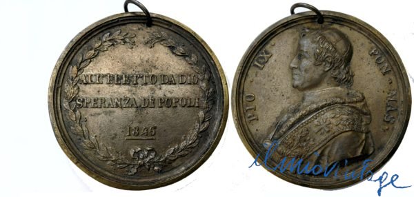 Medaglia fusa elezione Pio IX 1846